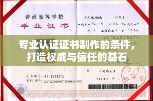 金沙专业认证证书制作的条件，打造权威与信任的基石