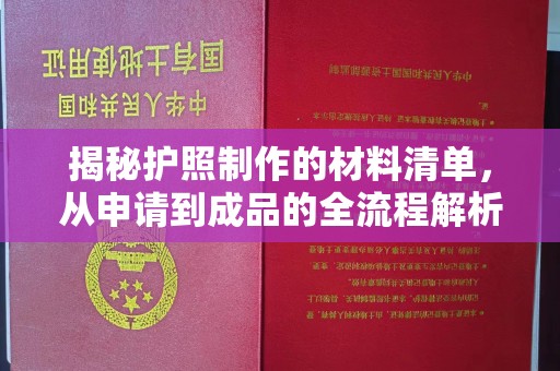 金沙揭秘护照制作的材料清单，从申请到成品的全流程解析
