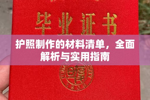 金沙护照制作的材料清单，全面解析与实用指南