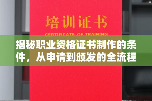 金沙揭秘职业资格证书制作的条件，从申请到颁发的全流程解析